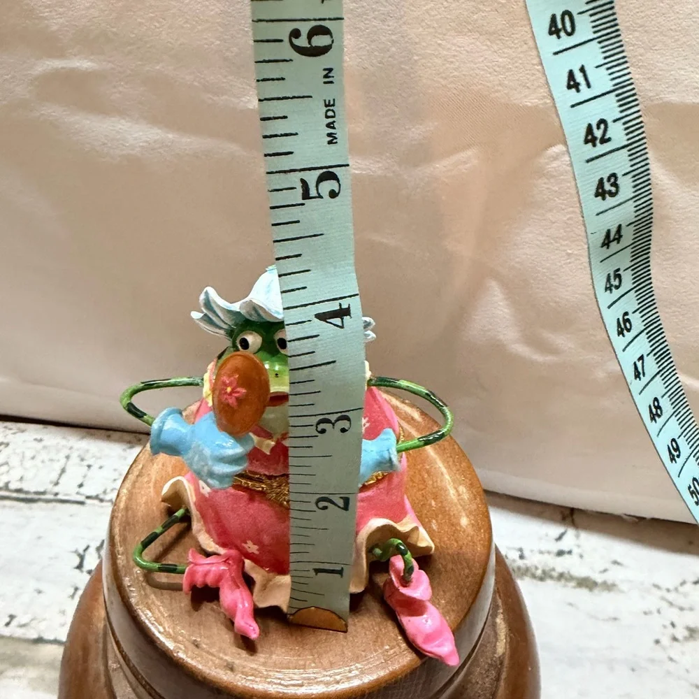 Colorful Princess Frog‎ Figurine with Hat and Mirror Trinket Box